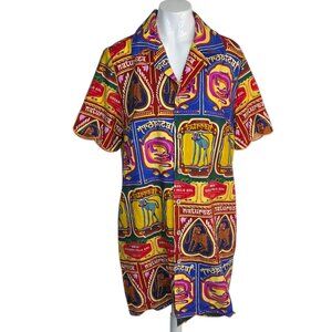 Farm Rio x Anthropologie Scalloped Shirt Dress, Creatures, Colorful Animal, Sz S